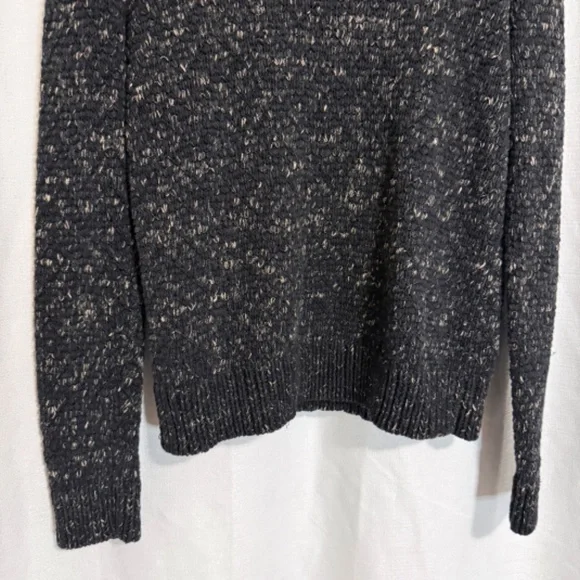 Eileen Fisher Black and Tan Knit Pullover Cotton and Linen Blend Sweater Size M